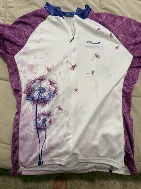 Women’s White & Purple Dandelion Cycling Jersey